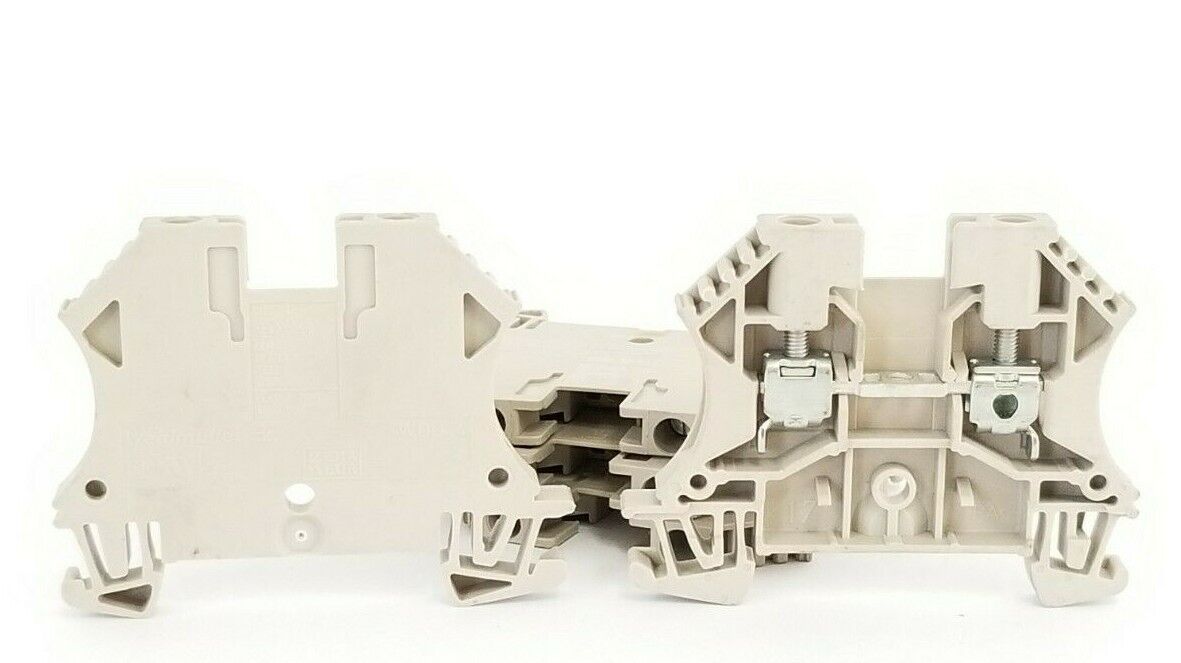 LOT OF 5 WEIDMULLER WDU 4 TERMINAL BLOCK 800V 4MM DARK BEIGE WDU4