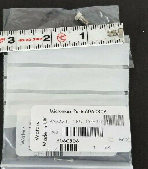 LOT OF 2 MICROMASS WATERS 6060806 VALCO 1/16 NUTS TYPE ZN1