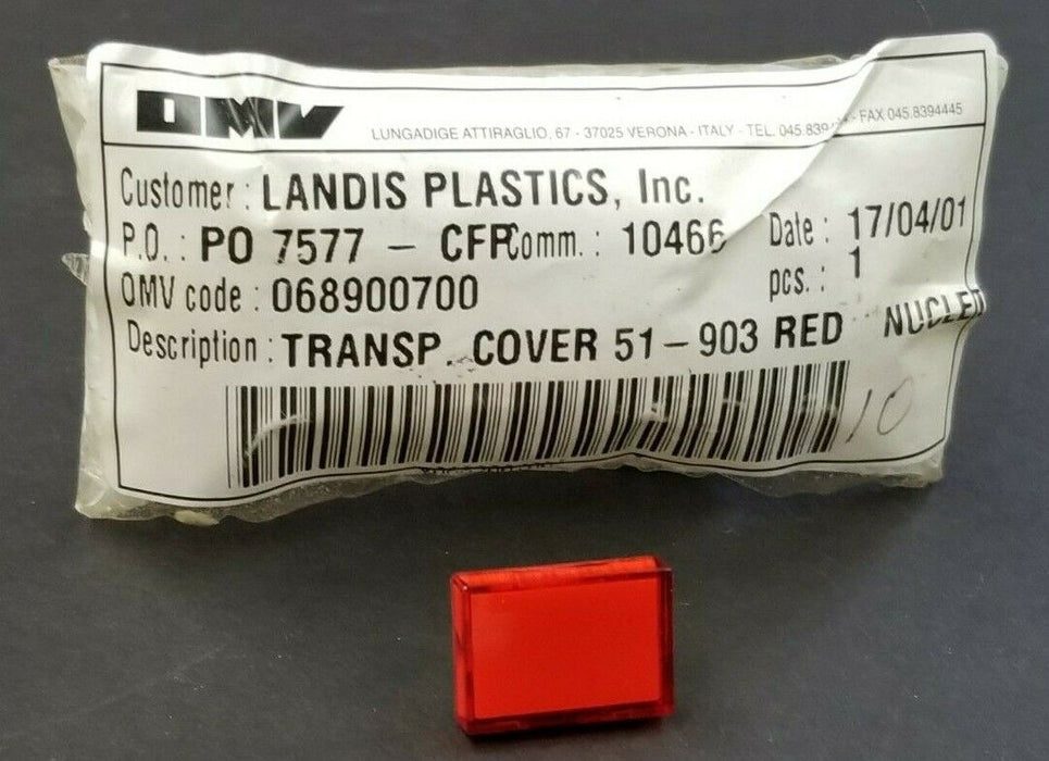 NEW OMV MACHINERY 51-903 RED TRANSPARENT COVER 51903