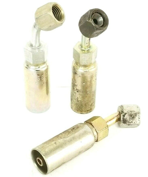 LOT OF 3 EATON WEATHERHEAD 04U-684 SWIVEL HOSE ENDS 45 DEG. 1/4'' IN. FEMALE