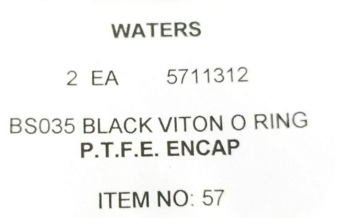 LOT OF 2 NEW WATERS 5711312 BS035 BLACK VITON O-RINGS