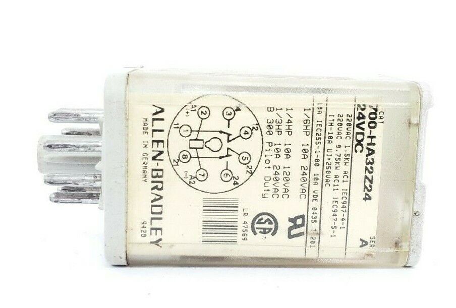 ALLEN BRADLEY 700-HA32Z24 RELAY 24VDC SER. A, 8 PIN, 700HA32Z24