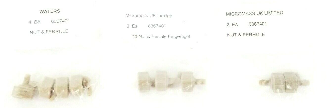 LOT OF 9 NEW WATERS 6367401 NUT & FERRULE