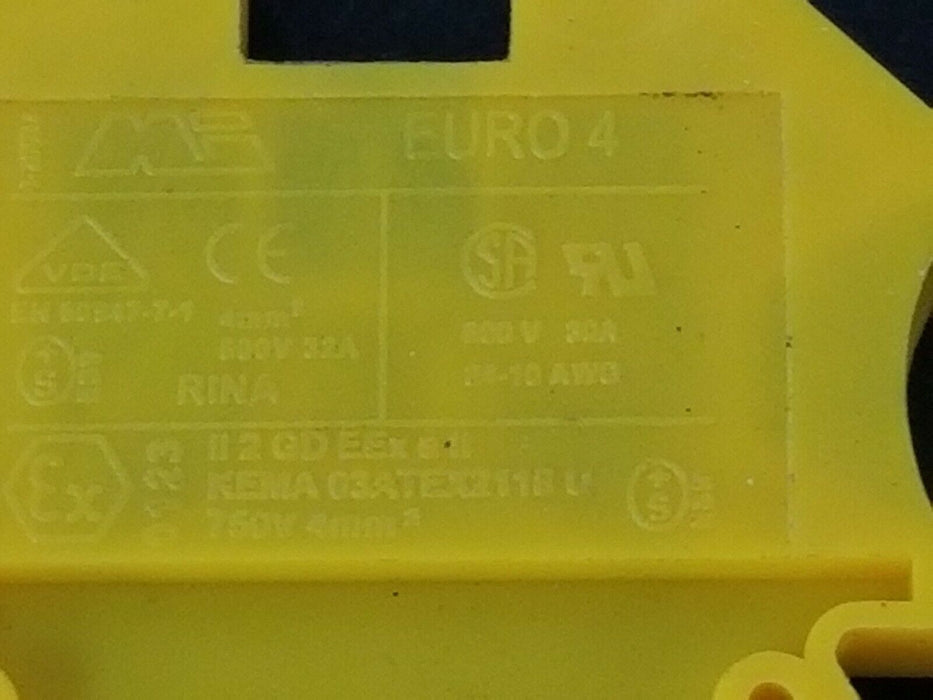 LOT OF 4 MORSETTITALIA EURO 4 YELLOW CONTACT BLOCKS