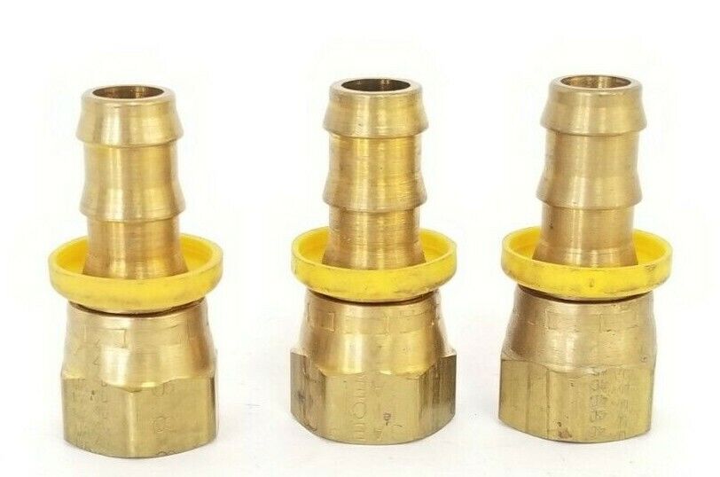 LOT OF 3 NEW PARKER UA-4D 8-8-8 NIPPLE FITTINGS SAE JIC 3/4'' IN. THREAD 3/8''