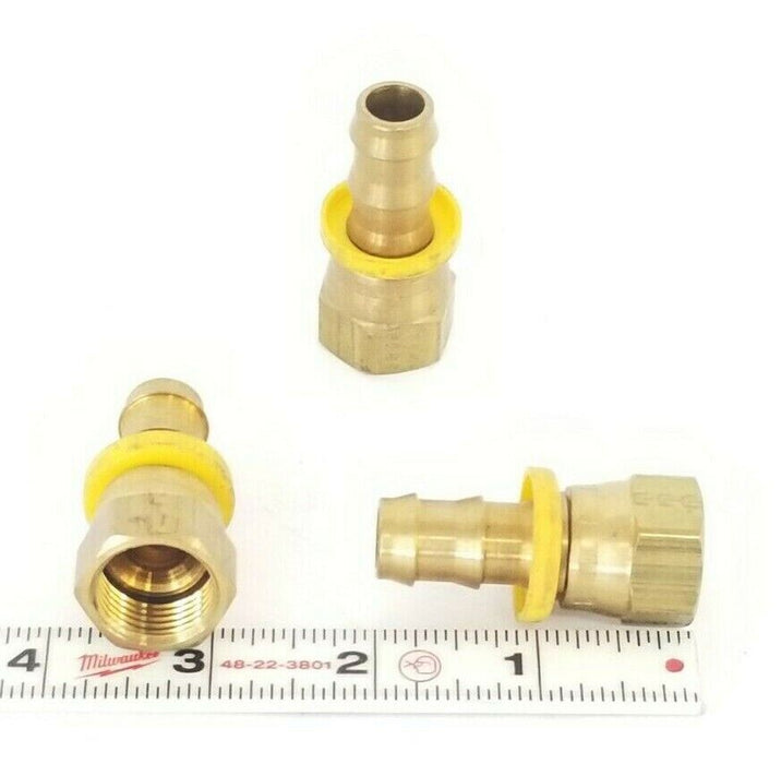 LOT OF 3 NEW PARKER UA-4D 8-8-8 NIPPLE FITTINGS SAE JIC 3/4'' IN. THREAD 3/8''