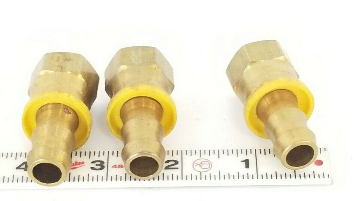 LOT OF 3 NEW PARKER UA-4D 8-8-8 NIPPLE FITTINGS SAE JIC 3/4'' IN. THREAD 3/8''