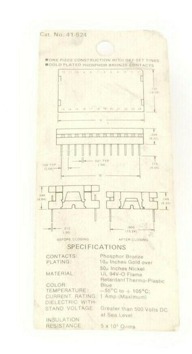 NEW GC ELECTRONICS 41-524 INSULATION DISPLACEMENT RIBBON CABLE CONNECTOR