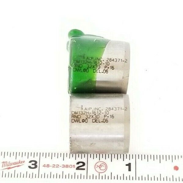 LOT OF 2 NEW AIP. INC. DM132H-1612-10 KEYED BUSHINGS, RND 32X30 P=16, 284371-2