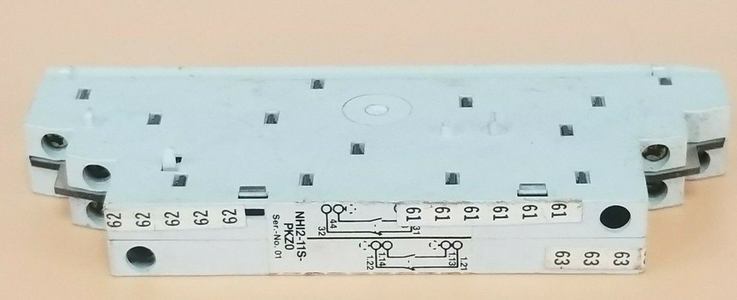 MOELLER NHI2-11S-PKZ0 AUXILIARY CONTACT 6AMP 600VAC 250VDC