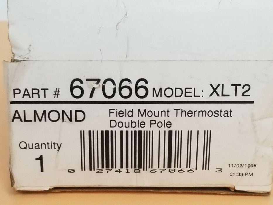 NIB CADET 67066 MODEL XLT2 FIELD MOUNT THERMOSTAT, DOUBLE POLE, 67066XLT2