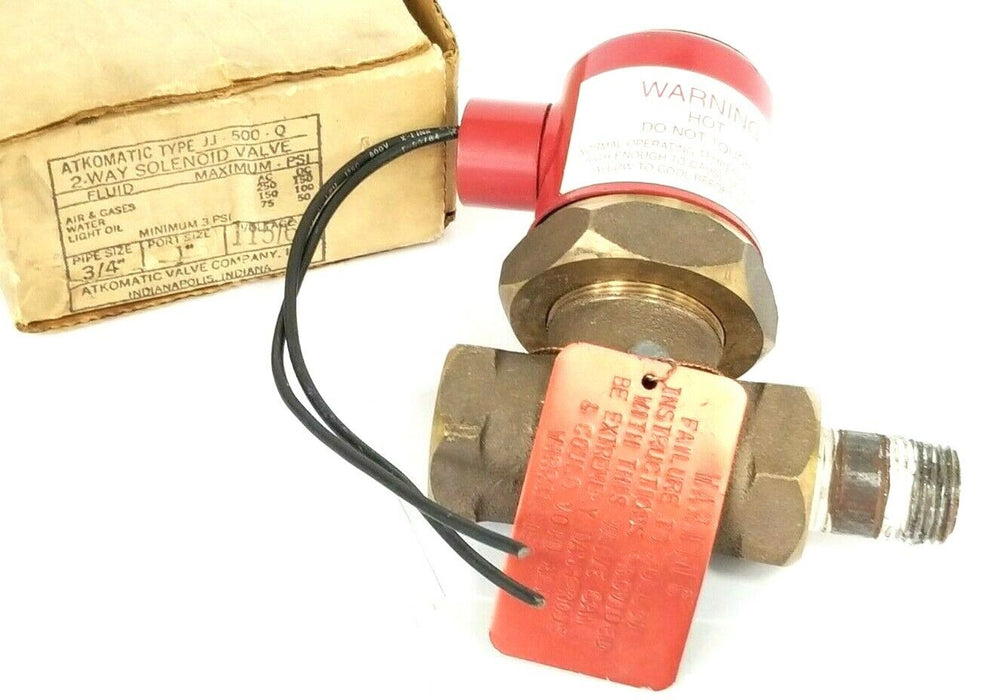 NIB ATKOMATIC JJ-500-Q 2-WAY SOLENOID VALVE 3/4" 115V/60HZ JJ500Q JJ-500 JJ500