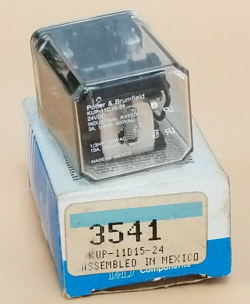 NIB POTTER & BRUMFIELD KUP-11D15-24 RELAY 3541, 24VDC, KUP11D1524