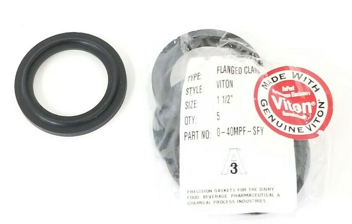LOT OF 5 NEW PURESERVE SYSTEMS A3 0-40MPF-SFY FLANGED CLAMPS VITON 1-1/2''