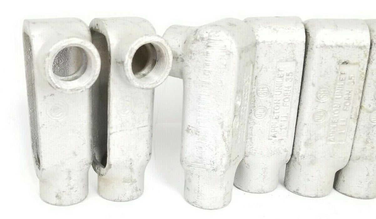 LOT OF 6 APPLETON FORM 35 UNILET 90 DEG. ELBOWS 1'' LL