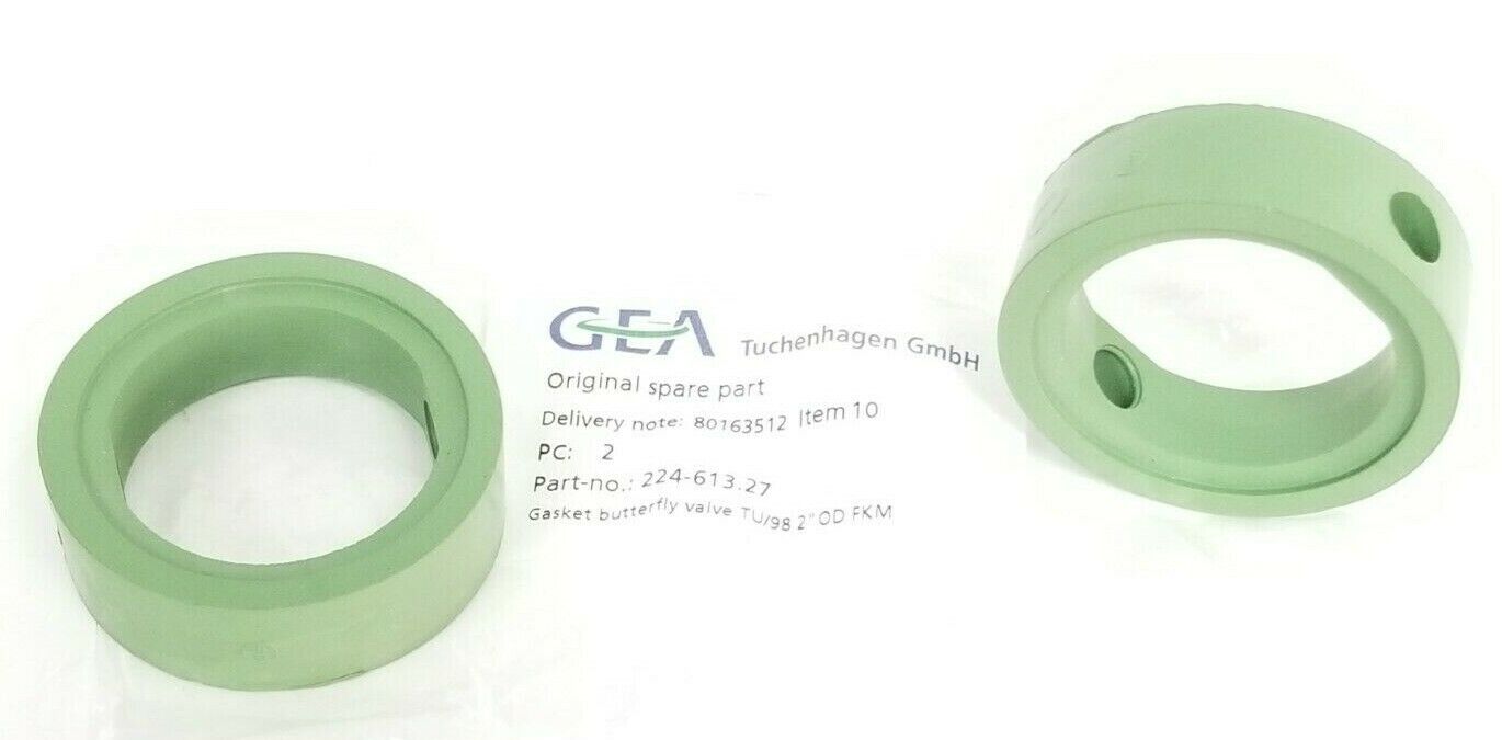 LOT OF 2 NEW GEA 224-613.27 GASKETS BUTTERFLY VALVE TU/98 2'' OD FKM