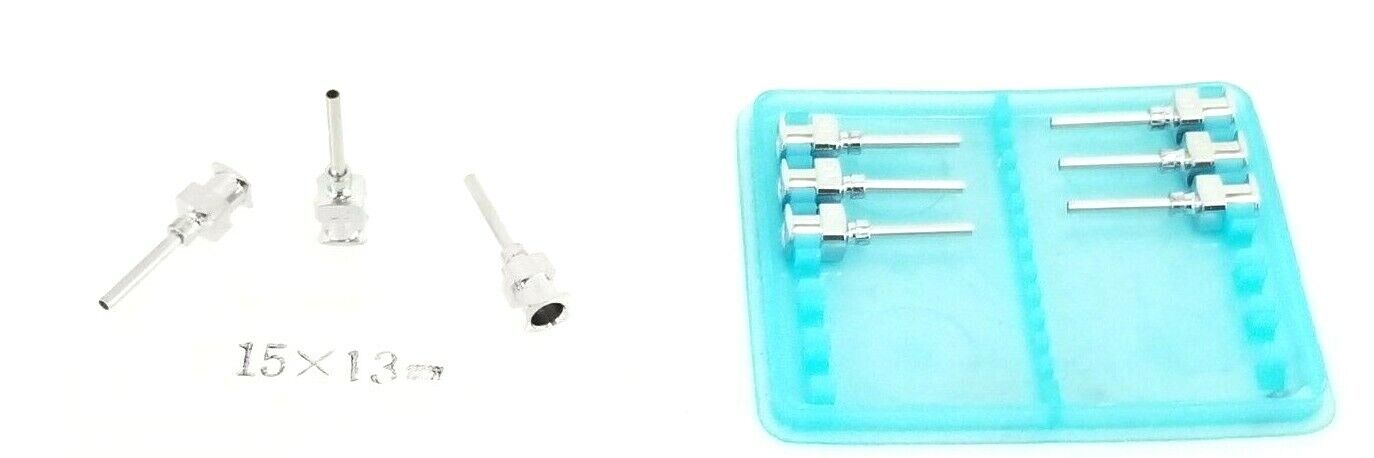LOT OF 9 NEW GENERIC / UC 15x13MM DISPENSING NEEDLES 13MM TUBE LENGTH