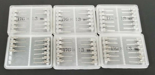 LOT OF 69 NEW 17Gx13MM DISPENSING NEEDLES 10G-30G 13MM TUBE LENGHT 25MM OAL