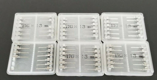 LOT OF 69 NEW 17Gx13MM DISPENSING NEEDLES 10G-30G 13MM TUBE LENGHT 25MM OAL