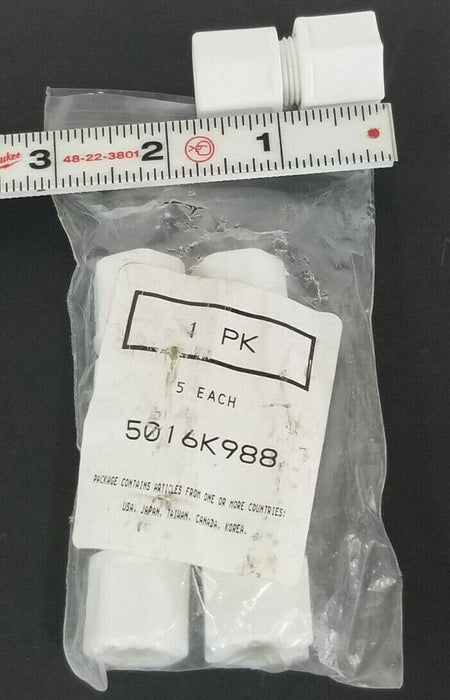 BAG OF 5 NEW GENERIC 5016K988 POLYPROPYLENE FITTING COUPLINGS