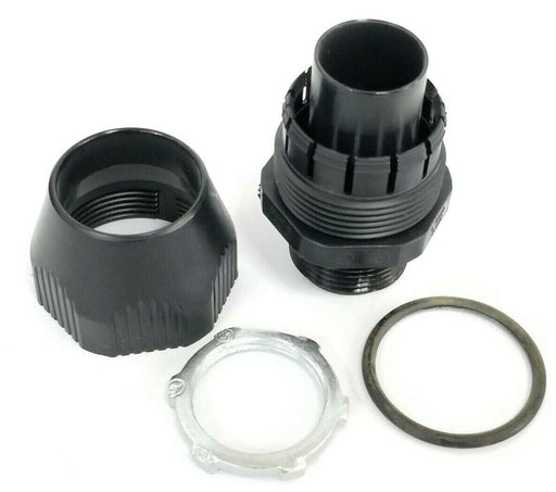 LOT OF 9 NEW THOMAS & BETTS FNMC-B ONLY LIQUID TIGHT BLACK CONNECTORS 1'' IN.