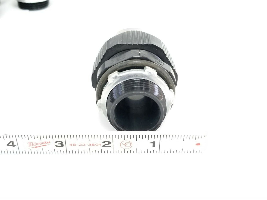 LOT OF 9 NEW THOMAS & BETTS FNMC-B ONLY LIQUID TIGHT BLACK CONNECTORS 1'' IN.