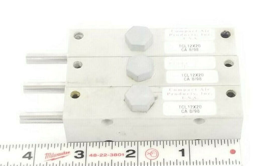LOT OF 3 ITT COMPACT AIR TCL12X20 CYLINDERS TCL12X20, 12MM BORE