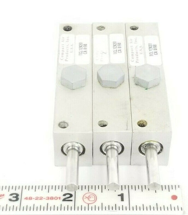 LOT OF 3 ITT COMPACT AIR TCL12X20 CYLINDERS TCL12X20, 12MM BORE