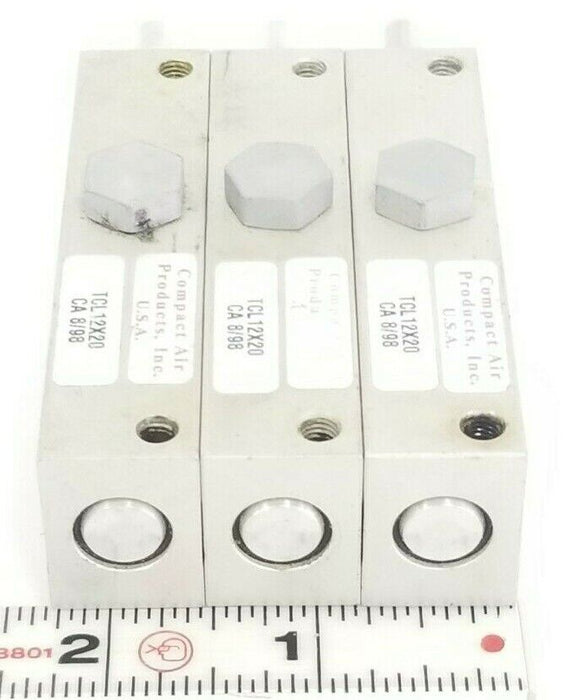 LOT OF 3 ITT COMPACT AIR TCL12X20 CYLINDERS TCL12X20, 12MM BORE