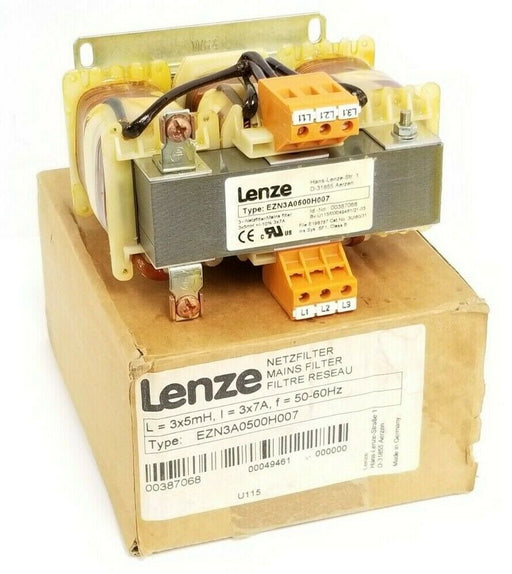 NIB LENZE EZN3A0500H007 MAINS REACTOR 3X7AMP 3X5MH 3POLE