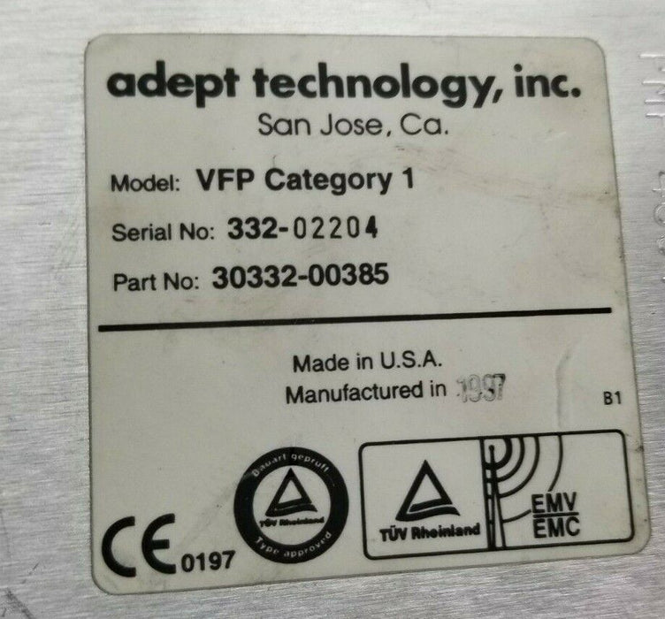 ADEPT TECHNOLOGY, INC VFP CATEGORY 1 CONTROL PANEL P/N: 30332-00385