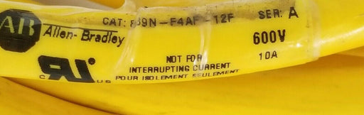 ALLEN BRADLEY 889N-F4AF-12F SER. A CORDSET 600V, 10A, 889NF4AF12F