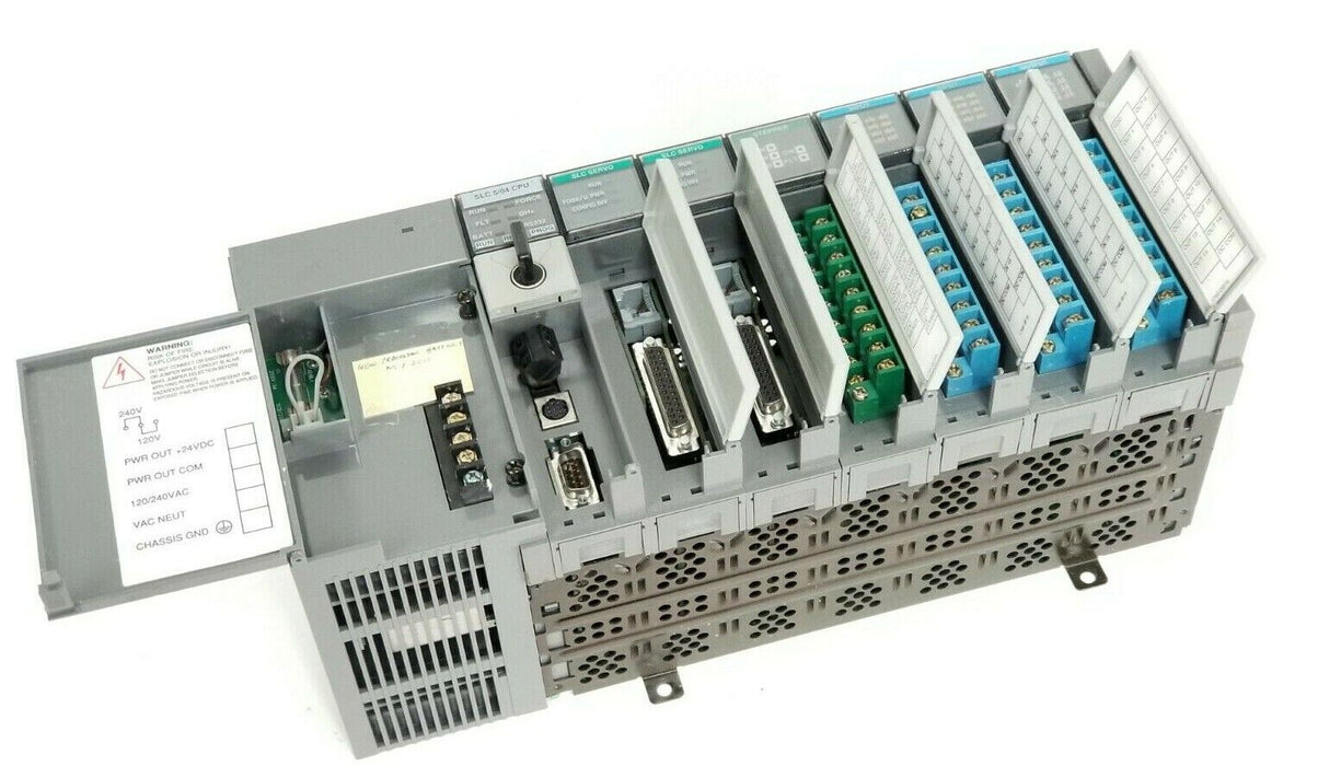 ALLEN BRADLEY 1746-A7 SER. B RACK W/ 1746-P2 , 1747-L542 , HSTP1 , HSRV , IB16