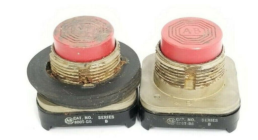 LOT OF 2 ALLEN BRADLEY 800T-BA RED PUSH BUTTON SER. B