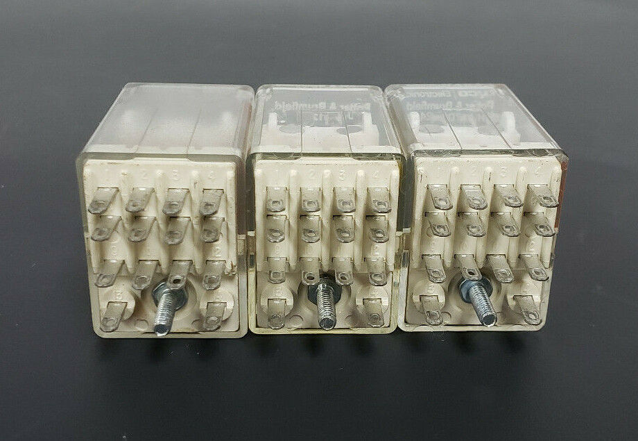 LOT OF 3 POTTER & BRUMFIELD KHU-17D12-24 RELAYS KHU17D1224, 24VDC