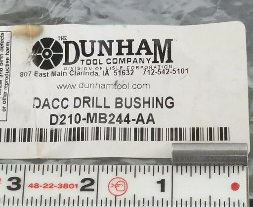 NEW DUNHAM TOOL COMPANY D210-MB244-AA DACC DRILL BUSHING D210MB244AA