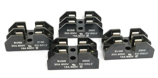 LOT OF 4 COOPER BUSSMANN 2808 FUSE HOLDERS 30A, 600V, 2-POLE