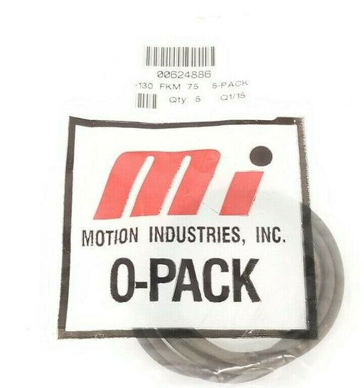 PACK OF 5 NEW MOTION 00624886 O-RINGS 130 FKM 75, 1.625" ID, 1-13/16" OD