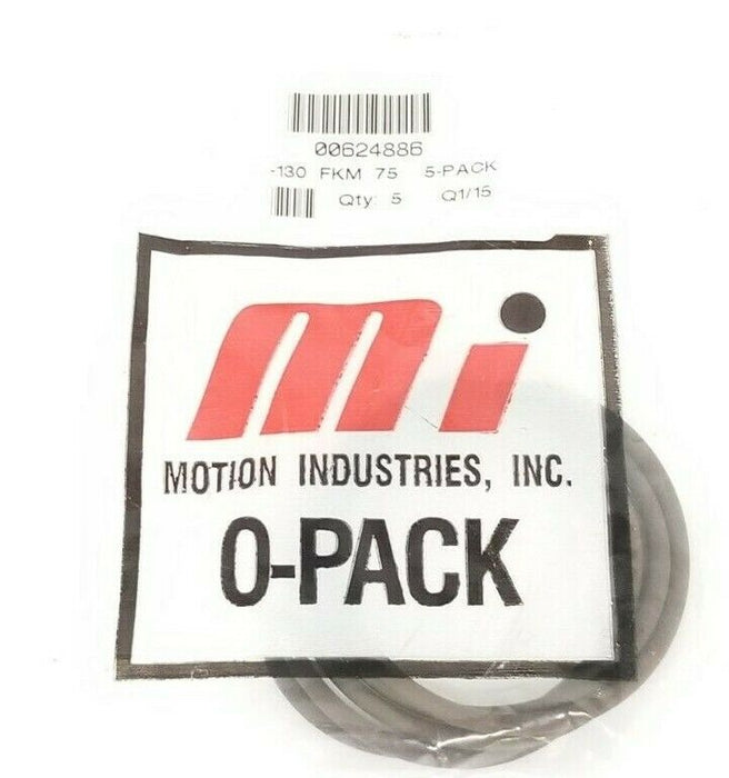PACK OF 5 NEW MOTION 00624886 O-RINGS 130 FKM 75, 1.625" ID, 1-13/16" OD