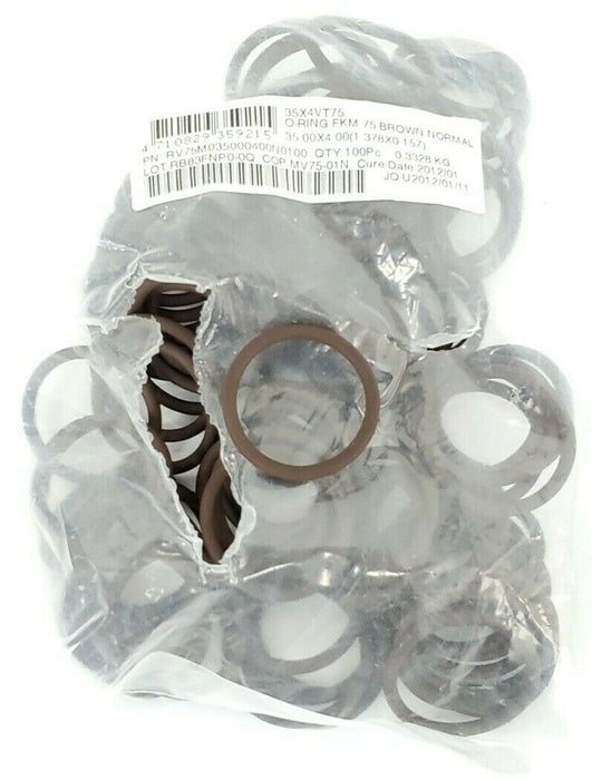 BAG OF 95 NEW RV75M035000400N0100 O-RINGS FKM 75 BROWN NORMAL 35X4VT75 35 X 4MM