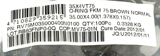 BAG OF 95 NEW RV75M035000400N0100 O-RINGS FKM 75 BROWN NORMAL 35X4VT75 35 X 4MM
