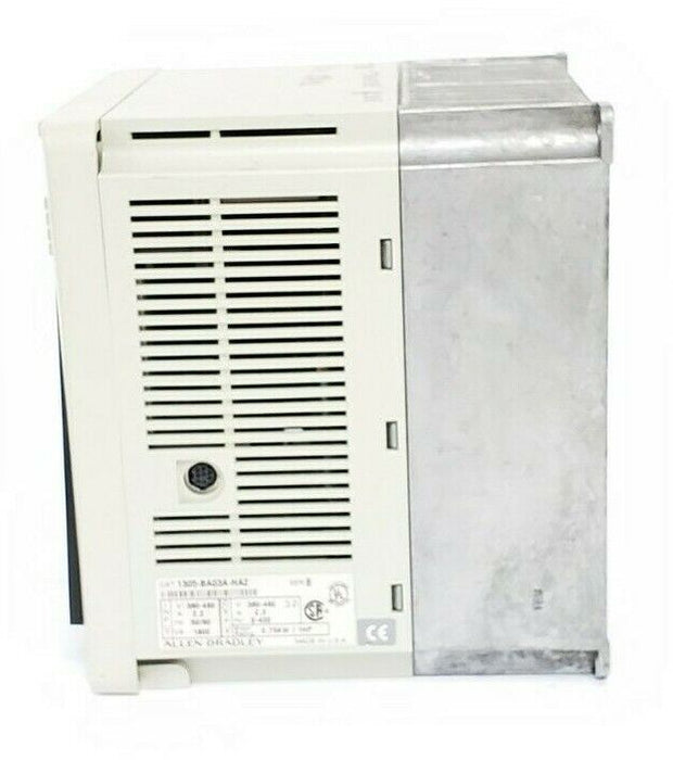 ALLEN BRADLEY 1305-BA03A-HA2 AC DRIVE SER. B  W/ 1201-HA2 (MISSING FRONT PLATE)