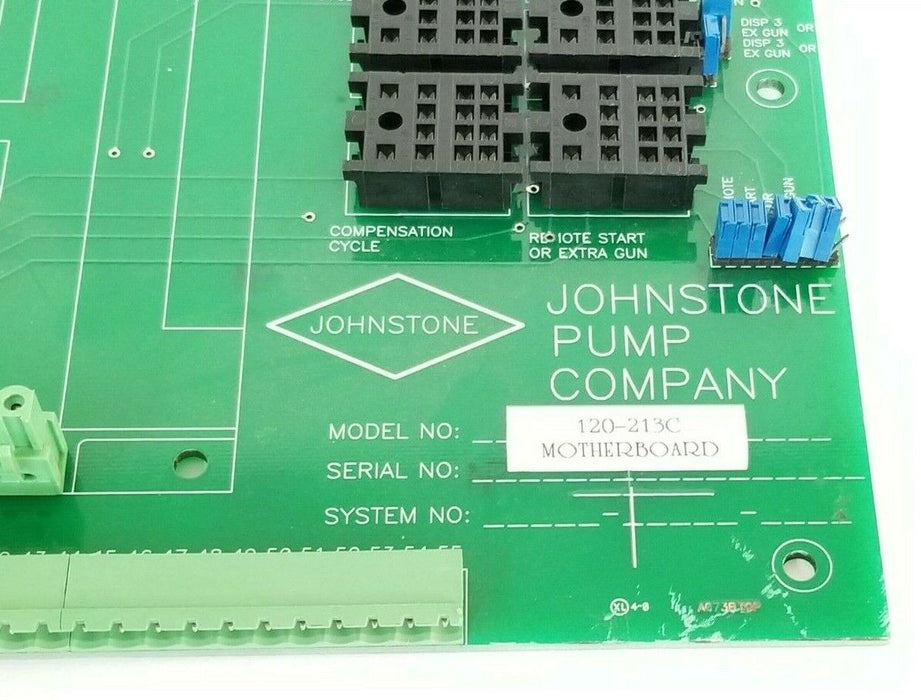 JOHNSTONE PUMP CO. 120-213C MOTHERBOARD A073B W/ (16) G5V-2 24VDC RELAYS 120213C