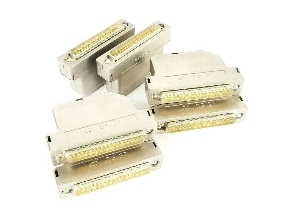 LOT OF 6 DI/TE CONNECTIVITY DG-37 D-SUB CONNECTORS 37-PIN MALE DG37