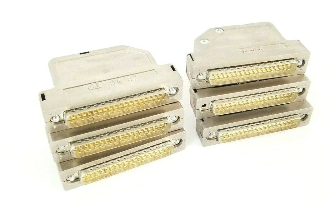 LOT OF 6 DI/TE CONNECTIVITY DG-37 D-SUB CONNECTORS 37-PIN MALE DG37