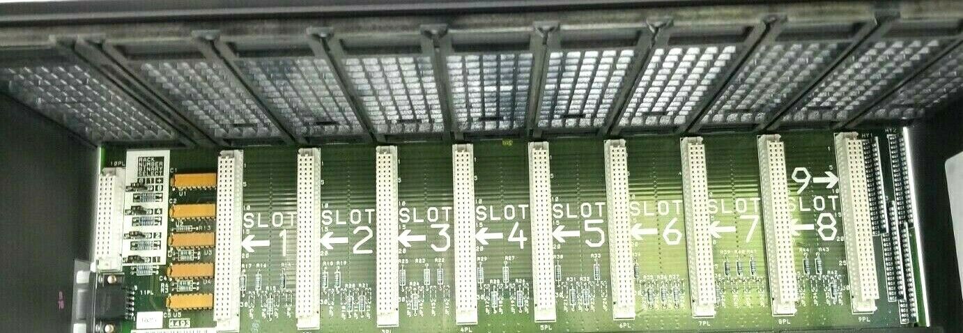 GE FANUC IC697CHS790D REAR MOUNT SLOT RACK 9-SLOT W/ 44A724845-G01 BACKPLANE