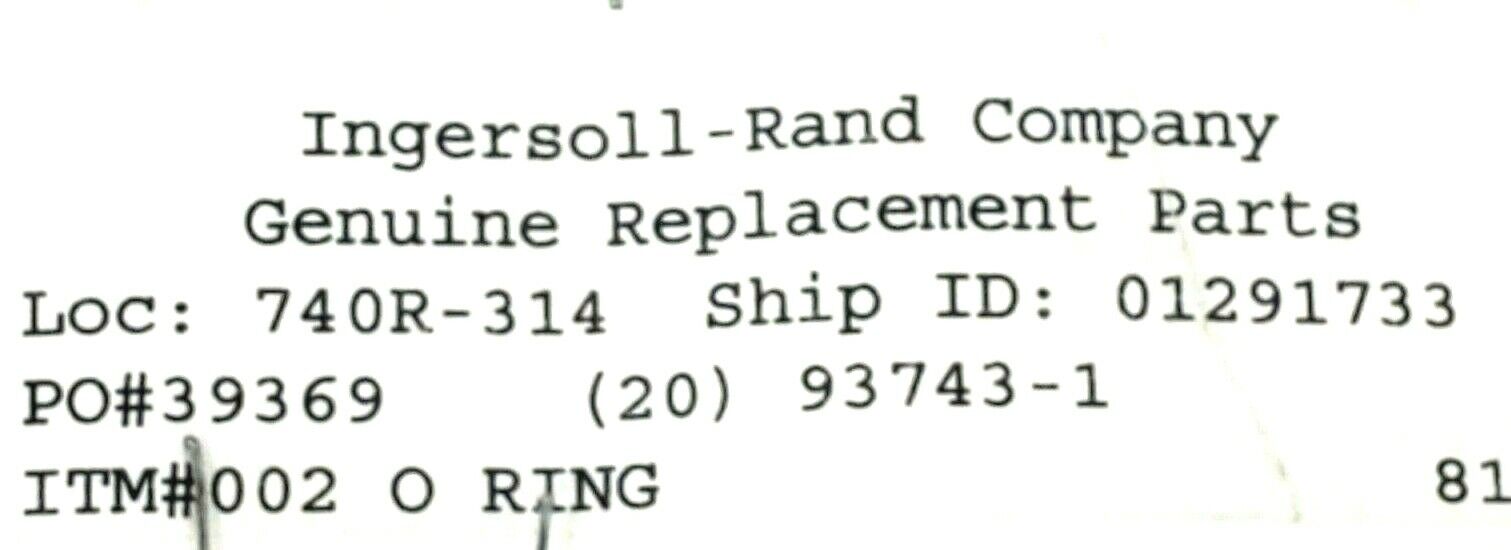 LOT OF 20 NEW ARO INGERSOLL-RAND 002 O-RINGS 81473803