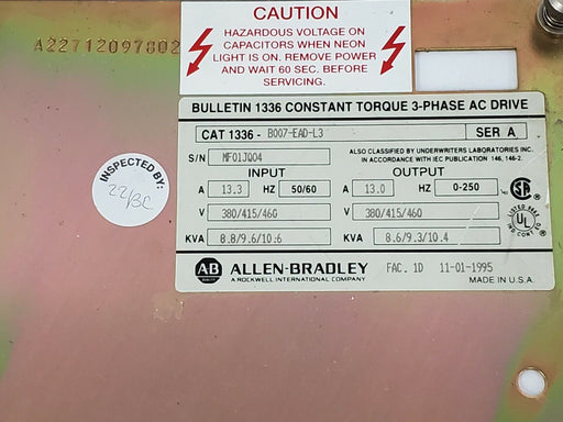 ALLEN BRADLEY A22712097802 CONTROL BOARD MOUNT FOR 120659