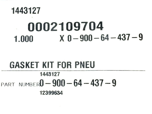 NEW KRONES 0002109704 KASKET KIT 0-900-64-437-9, 1443127
