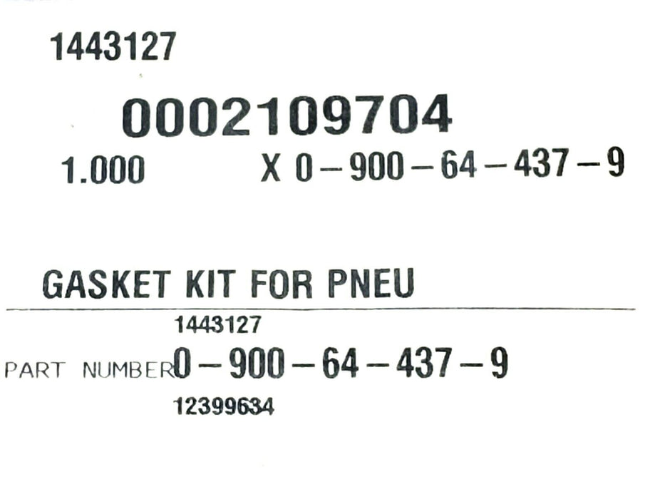 NEW KRONES 0002109704 KASKET KIT 0-900-64-437-9, 1443127